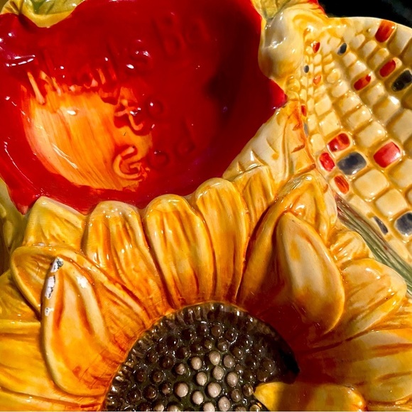 Mid Century Italian Majolica Fruit & Vegetable Design Hors D’oeuvres Platter - Picture 2 of 6